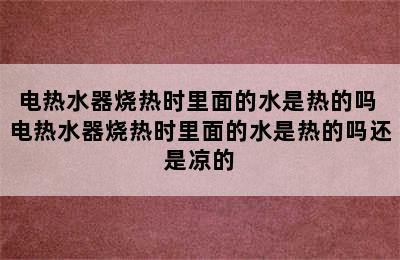 电热水器烧热时里面的水是热的吗 电热水器烧热时里面的水是热的吗还是凉的